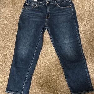 GAP Girlfriend Mid Rise Jeans in Deep Blue